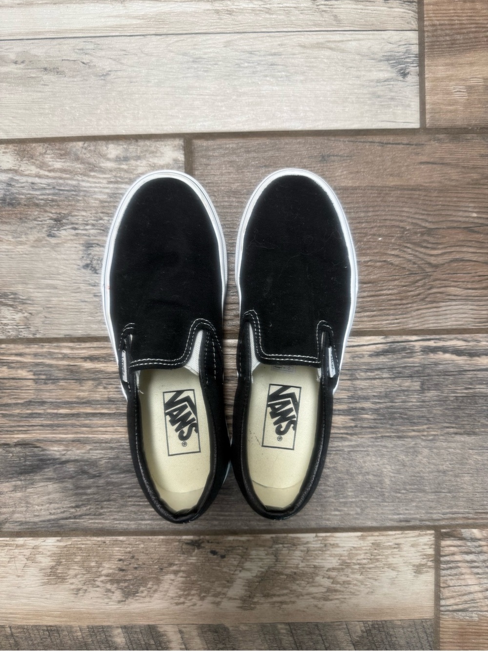 Vans Black Slip-On Espadrilles with White Trim